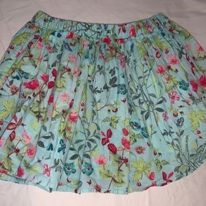Gap girls robin blue floral print flare skirt.